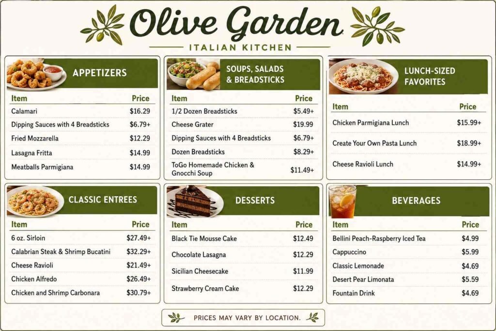Olive Garden Menu
